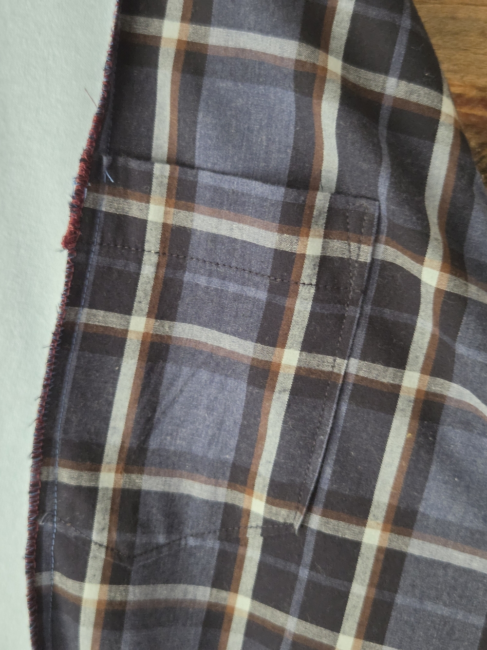 Upcycled Graphic Mets Light Blue T-shirt   & Navy Plaid Long-Sleeve - Picture 8 of 8